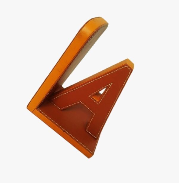 A  Letter Bookends Leather Library Office Bookshelf - Image 4