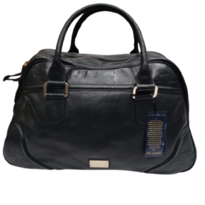 Leather Duffle bag in black smoothe finish